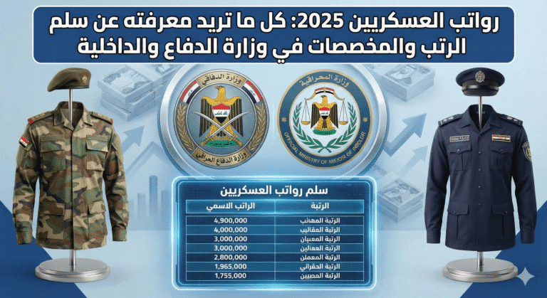 رواتب العسكريين 2025: كل ما تريد معرفته عن سلم الرتب والمخصصات في وزارة الدفاع والداخلية