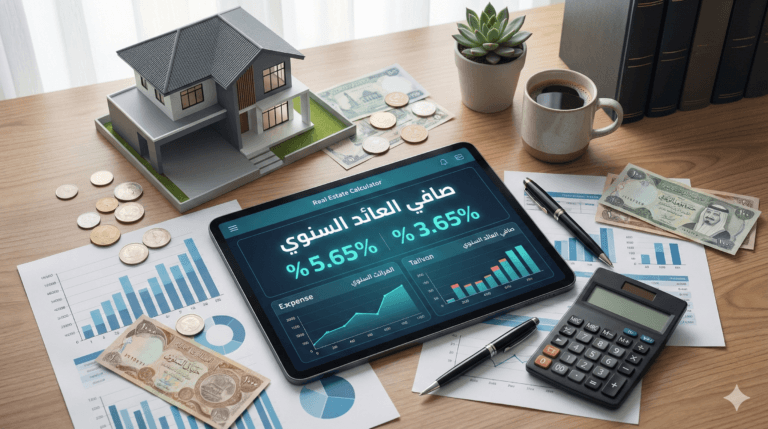 حاسبة عائد الإيجار العقاري: هل بيتك مشروع مربح؟ (احسب صافي الإيرادات بعد الصيانة والضرائب)