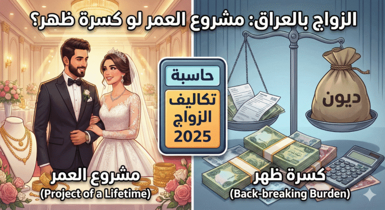 الزواج بالعراق: مشروع العمر لو كسرة ظهر؟.. احسب ميزانية عرسك خطوة بخطوة (حاسبة تكاليف الزواج 2025)