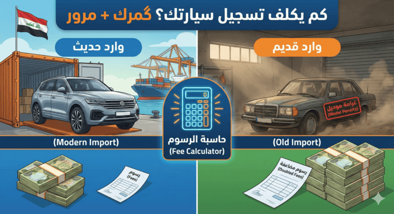 كم يكلف تسجيل سيارتك؟.. حاسبة رسوم الگمرك والمرور ورقم اللوحة في العراق (للوارد والمحلي)